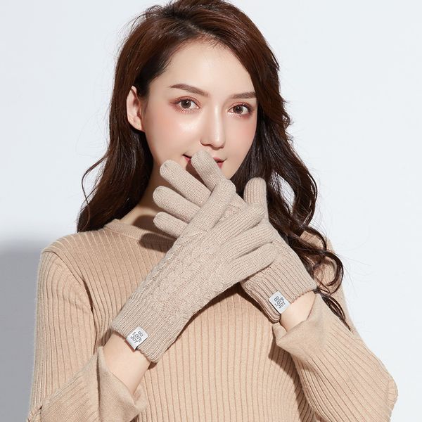 

touch screen gloves for women' warm and plush in winter, Blue;gray
