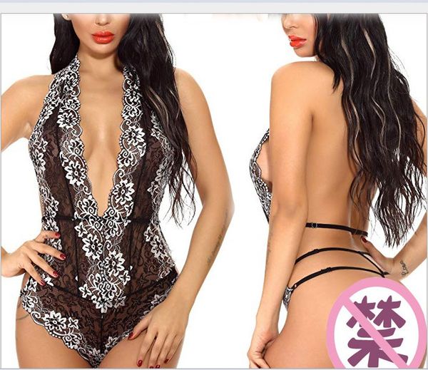 

europe and the united states foreign trade underwear multi-color printing deep v women' leaky back underwear wholesale, Red;black