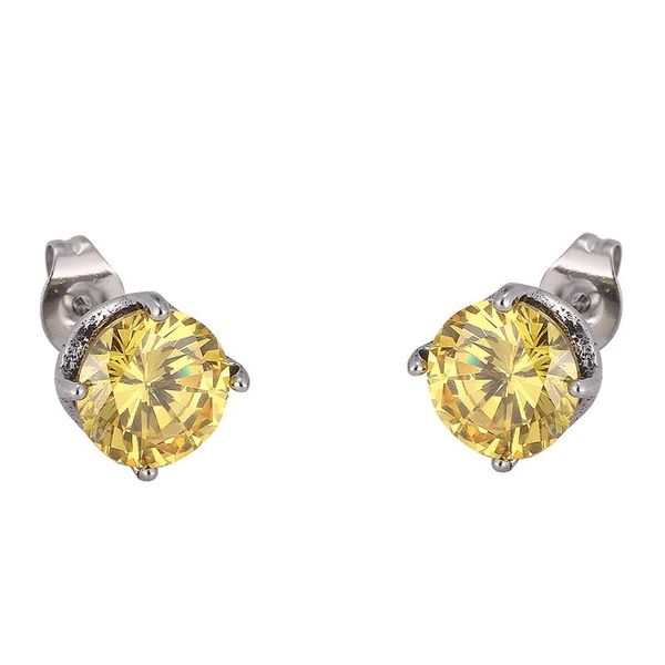

stud classic stainless steel zircon earrings for women girls trendy geometric vintage ladies ear jewelry birthday gift sp0786, Golden;silver