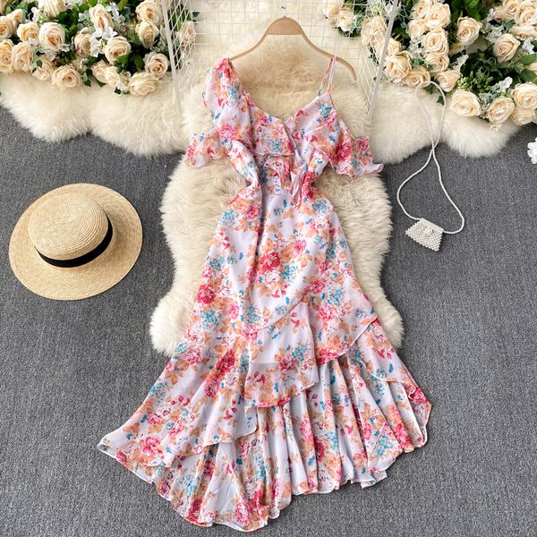 

2021 new singiny design print belts women's dress v-neckline line summer off the shoulder dressed irregular vw1r, Black;gray