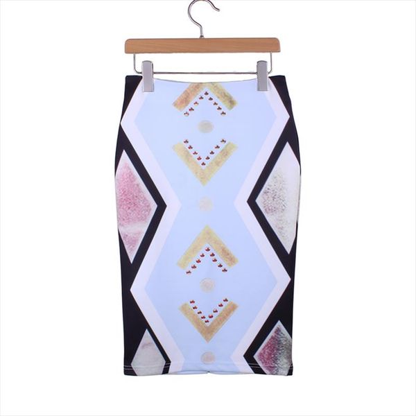

sale geometric print girls middle skirt women pencil skirts 2020 fashion design vogue ladies slim bottoms wholesale, Black