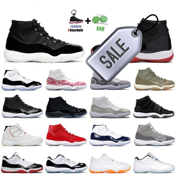 

11s jumpman basketball shoes for men women jubilee 25th anniversary bred concord 45 legend blue metallic silver space jam mens trainers j, Black