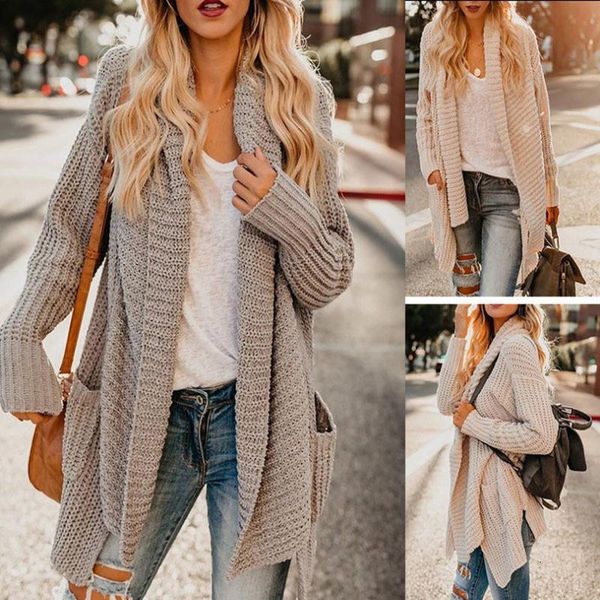 

plus size womens sweaters 2021 autumn fashion cardigan women vintage long korean sweater drop shipping high quality, White;black