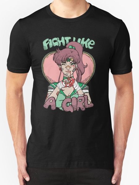 

sailor moon fight like a girl sailor jupiter men's t shirt black short sleeves t shirt comfortable tee sport hooded sweatshirt hoodie