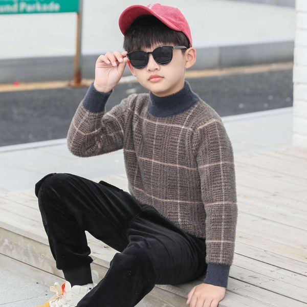 

like mink pullover boy's 2019 new fce base coat middle school children's sweater hla6, Blue