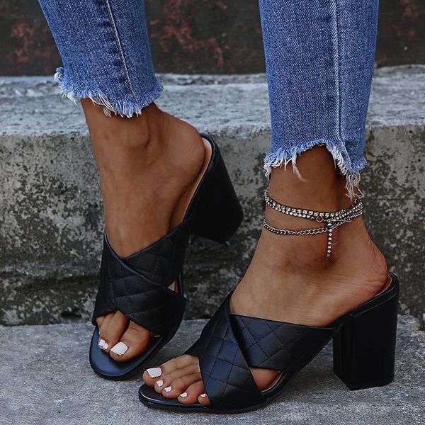 

women sandals fashion low heel woman slip on round female slippers women's sandals casual outdoor ladies fashion plus size #lr9v, Black