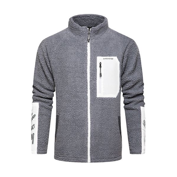 

autumn men's sweatshirts casual o-neck long sleeve jacket solid color pocket decorative zipper men kg-477, Black