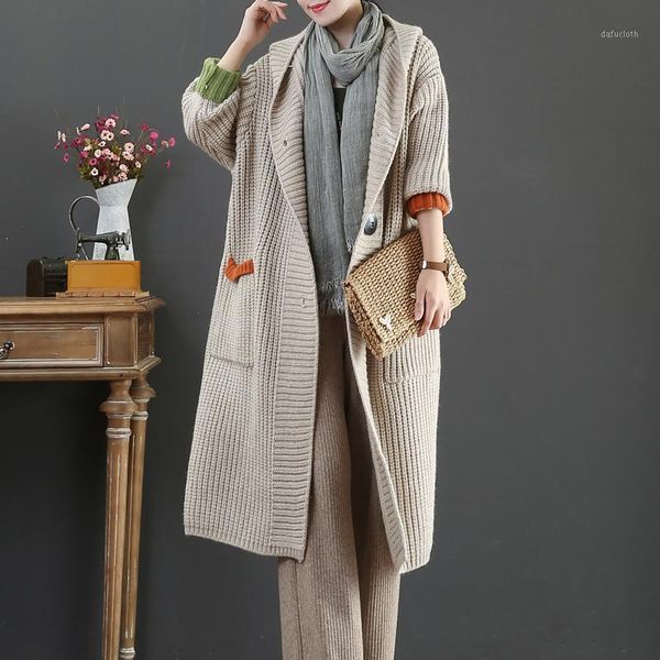 

soft cashmere blend knitted cardigan for women vintage relaxed fit long-sleeve cable single breasted sweater with pocket1, White