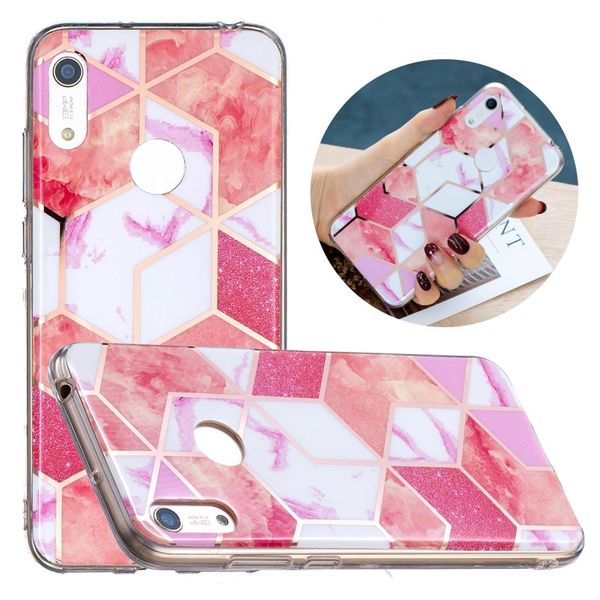 

for huawei y6 flat plating splicing gilding protective case