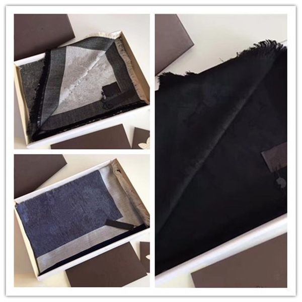 

designer women scarf fashion classic scarves silk cotton blend luxury muffler european and american mainstream vogue letter pattern shawls 1, Blue;gray