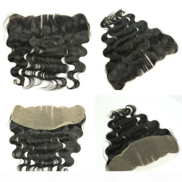 

peruvian hair lace frontal closure straight body wave loose deep human hair13x4" bleached knots straight full lace frontal pieces ear t, Black;brown
