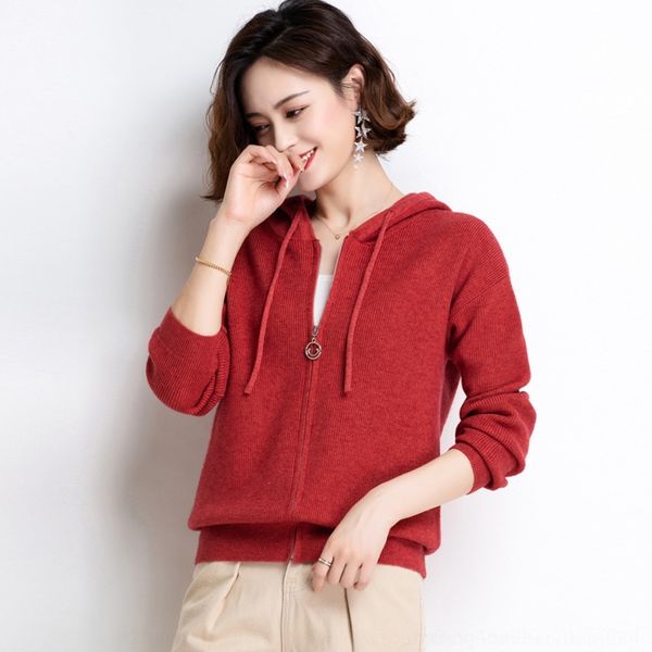 

2i96n knitted cardigan women's loose style opcoat middle-aged mother's spring coathooded autumn and sleeves sweater and long hort, Black
