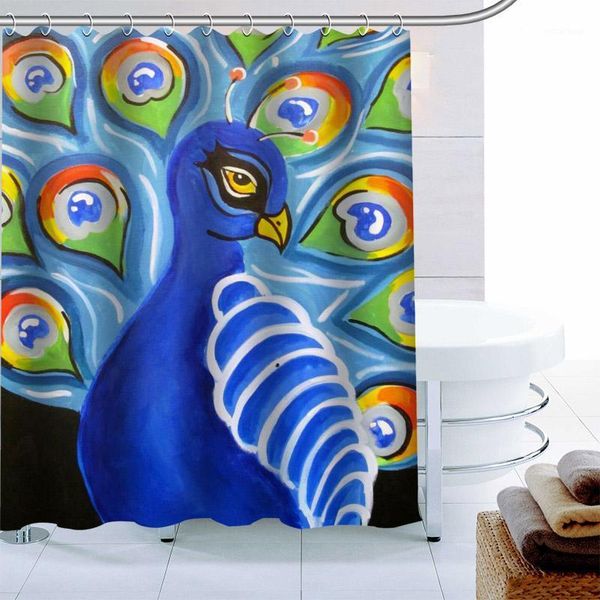 

shower curtains arrival peahen art animal curtain 12 hook polyester fabric 3d printing bathroom waterproof bath decor1