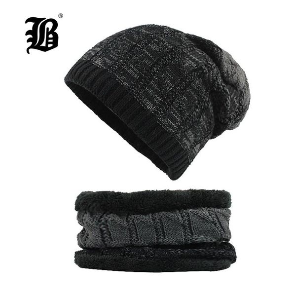 

flb] теплый мужчины шляпы шарф cap вязаная зима шапочки для мужчин женщины шерстяной шарф шапки балаклава маска gorras bonnet трикотажные f, Black;white