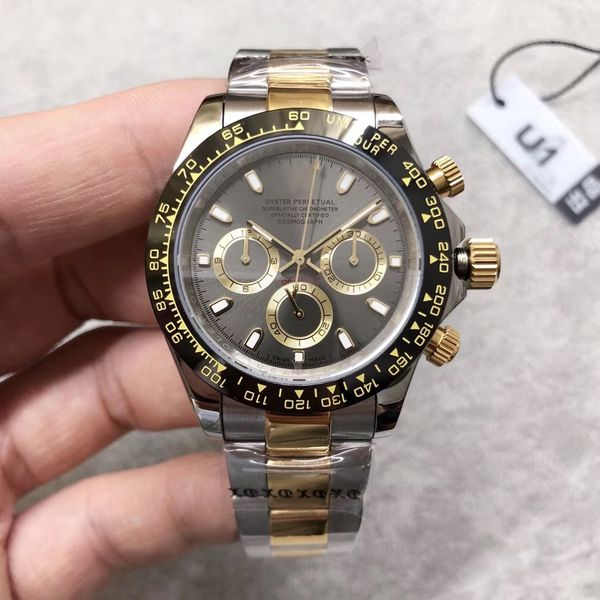 

u1 factory 40mm new st9 gray dial ceramic bezel automatic movement mechaincal men watch watches stainless steel mens 116515 wristwatches, Slivery;brown