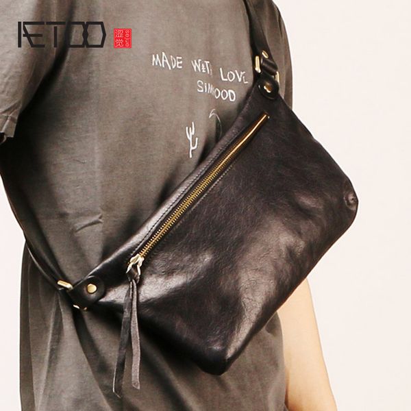 

hbp aetoo men's leather breast bag, fashion trend multi-functional slant bag