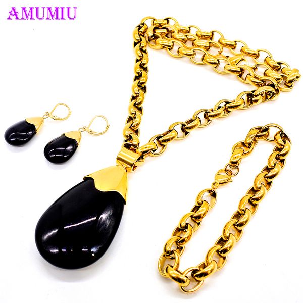 

amumiu water drop wedding jewelry sets inlay luxury crystal bridal jewelry set gifts necklace earrings elegant party gold js056a 201222, Slivery;crystal