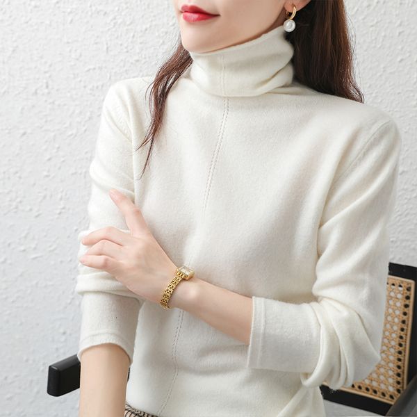

2021 women's blouse and 100% pure knit-collar pullovers jumpers new arrival female soft knit fabrics 2wfg, White;black