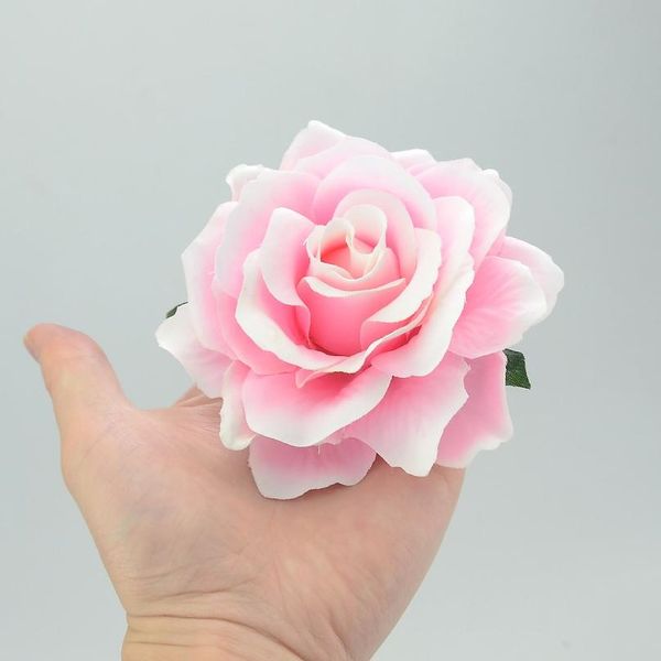 

10cm large artificial burgandy rose silk flower heads for wedding decoration diy wreath gift box scrapbooking craft fake bbyssr