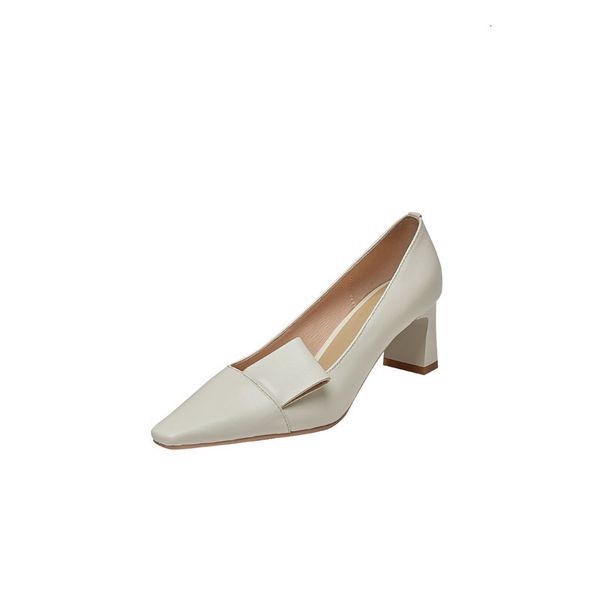 

new live 2021 big 34-43 woman high ladies pumps shallow white rice shoes 6cft, Black