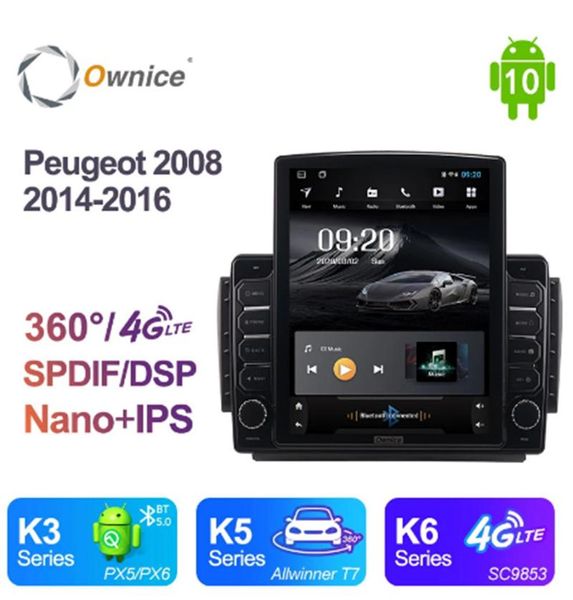 

car audio ownice android 10.0 octa 8 core radio forpeugeot 2008 2014 2021 gps multimedia stereo playertesla style 4g lte