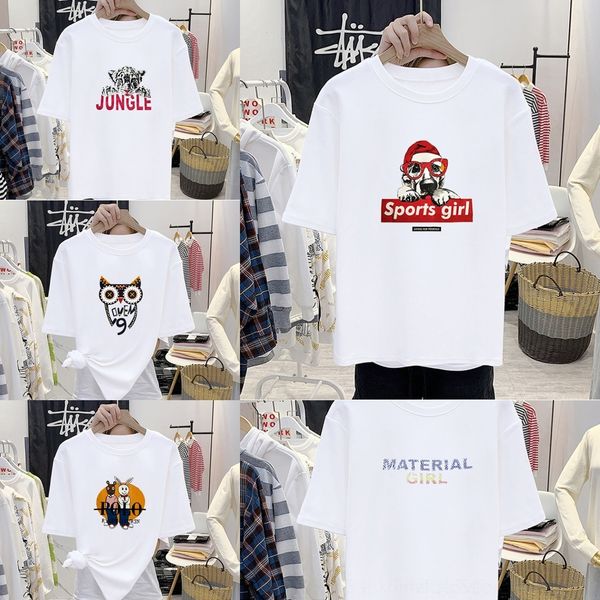 

upeod cotton white women's loose large with size t-shirt korean version summer sleeve short 2020 t-shirt women's ins net fashion r
