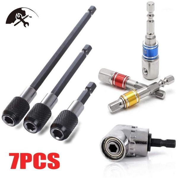 

7pcs extension bar hex shank socket adapter drill bit impact socket square nut driver bit 1/4 hex shank screwdriver holder1