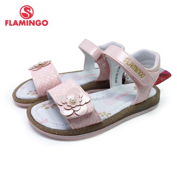 

flamingo brand cut-outs summer hook&loop casual sandals leather insole pricness outdoor little shoes flat 201s-hl-1734 lj200827, Black;red