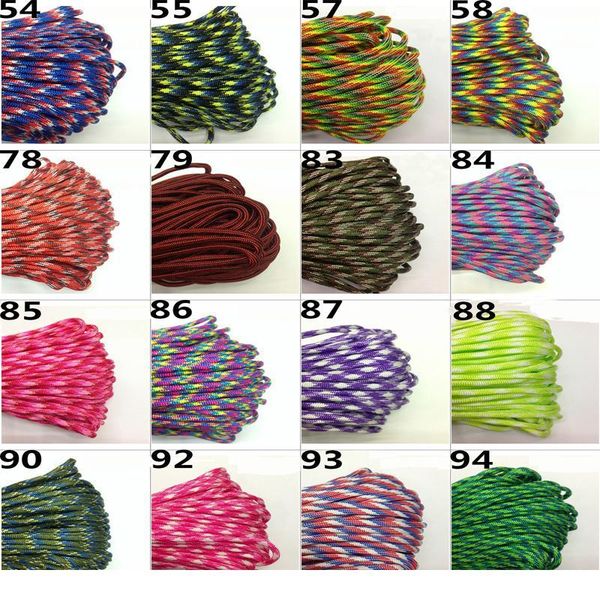 

108 colors paracord 550 paracord parachute cord lanyard rope mil spec type iii 7strand 66ft climbing camping survival e jllygu