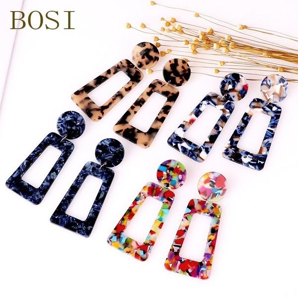 

2021 earrings for women acrylic boho acetate dangle drop earings fashion face big bohemian accessories geometric leopard summer, Silver