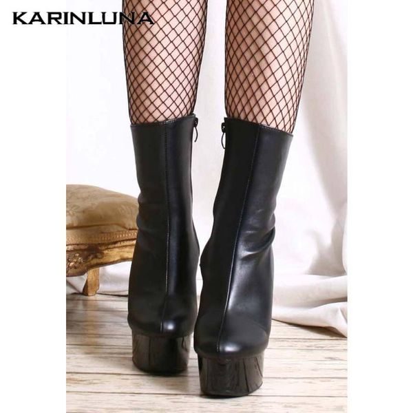 

boots karin drop female shoes round toe zipper ankle solid black