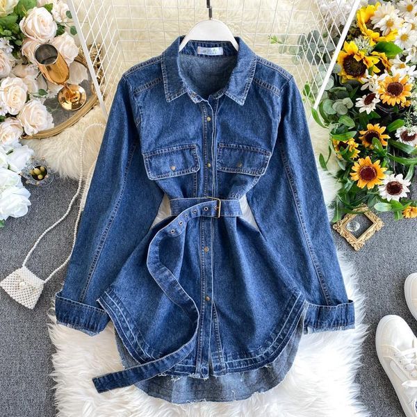 

korean vintage shirt spring autumn jacket women clothes 2020 jeans coat denim jacket chaqueta mujer manteau femme zt53151, Black;brown