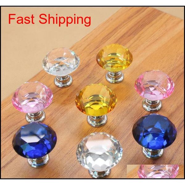 

30mm crystal glass diamond door handles home kitchen cabinet cupboard drawer pulls wardrobe qylcqq bdenet