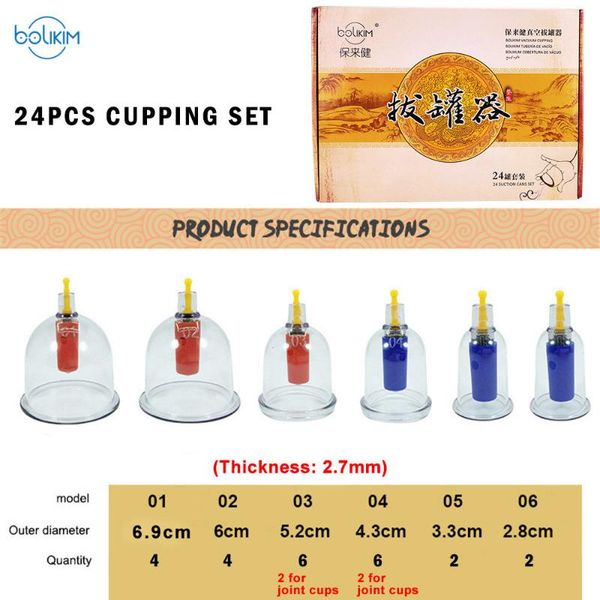 

32 pieces vacuum cupping body massager ventosa suction cups jar set plastic vacuum suction therapy cupping set cans for massage