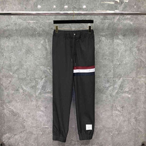 

men's pants tb browin men suit striped long casual slim trouser korean design women tb d12b, Black