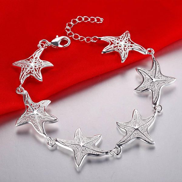 

fine nice charms star fishstar silver color bracelets for women wedding fashion jewelry christmas gifts lh016 h bbyrre, Black