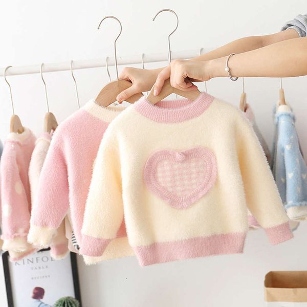 

mink plush winter 2019 korean girls veet sweater princs long sve boutique children's clothing, Blue