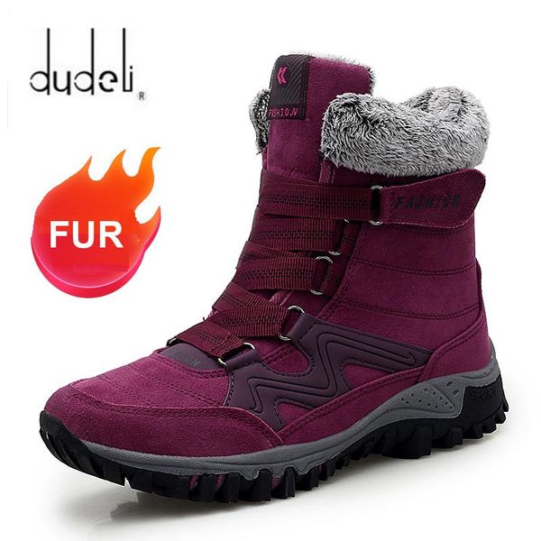 

ботинки dudeli brand new fashion замша женщины снега сапоги зима теплая plush женские водонепроницаемые лодыжки плоские туфли 34-46, Black