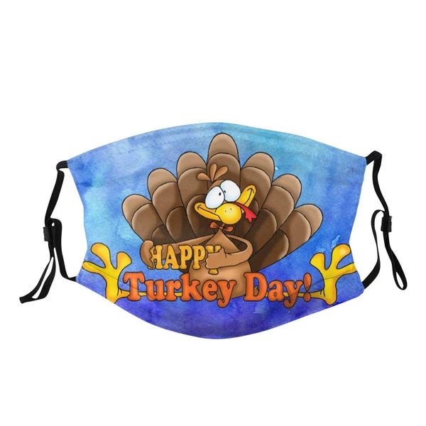 

happy turkey day print washable face mask reusable mouth face warm windproof face mask mouth masque mondkapjes gift jllwwx