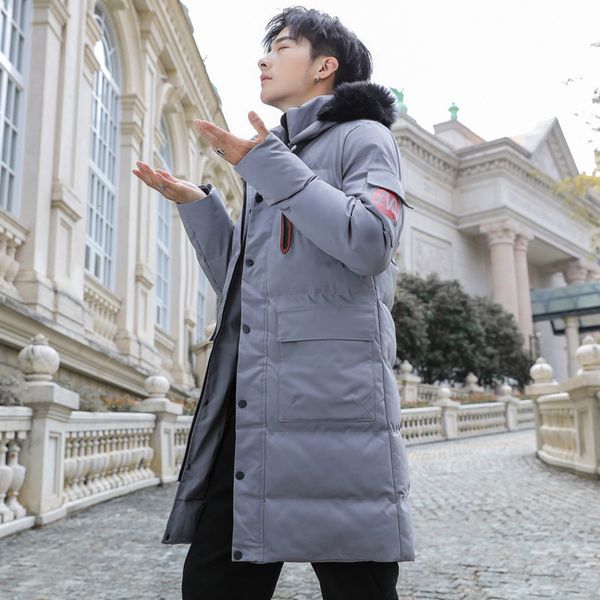 

coat winter medium length korean version thickened men's down cotton padded jacket 2020 new, Black