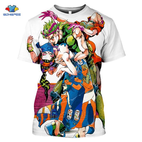 

jojos bizarre adventure vintage aesthetic men summer japan anime sport 3d print shirts plus size graphic kawaii men clothing