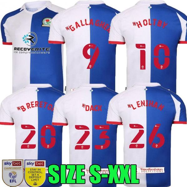 

20 21 blackburn rovers soccer jerseys home 2020 2021 camisetas de fútbol holtby brereton dack gallagher lenihan football shirts kit thailand, Black