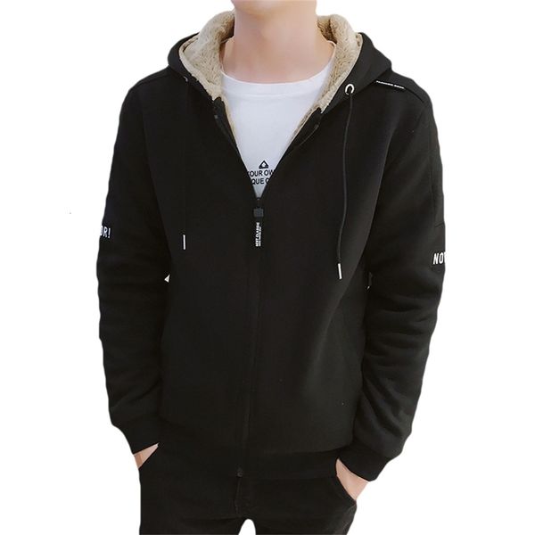 

men fleece hoodies 2020 winter mens thick hoodies man hooded sweatshirt tracksuits male warm 4xl, Black;green