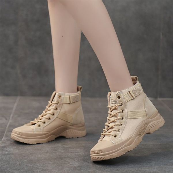 

2021 new spring black women khaki fashion mark canvas rentals-up outdoors mujer boots 49fv