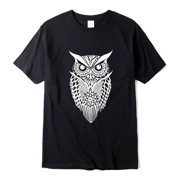 

xin yi fashion casual loose owl printed casual summer loose cool tees for sport hooded sweatshirt hoodie men t shirt