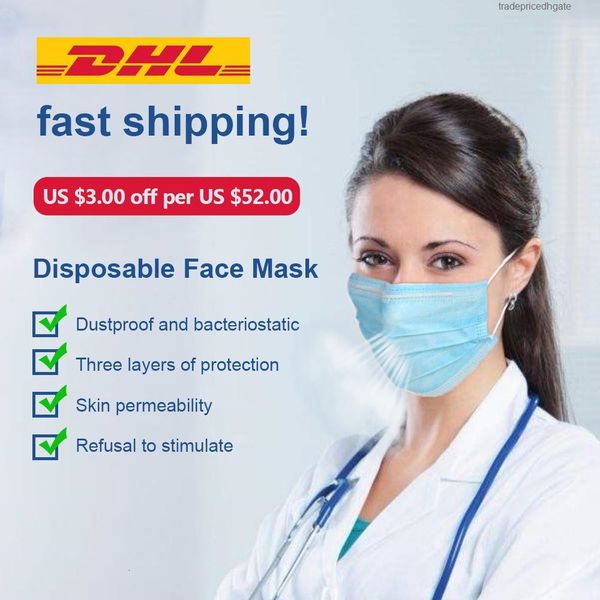 

masks disposable layers 3 anti good of face meltblown cloth safely mouth mask 50pcs pm2.5 dust filter masque
