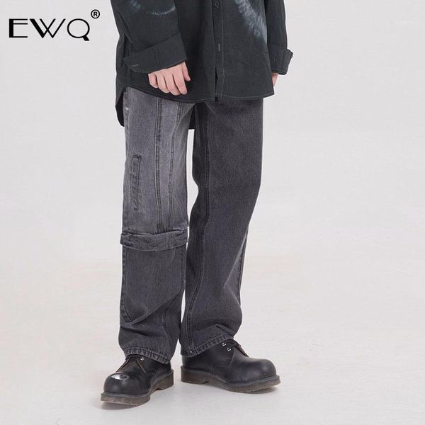 

ewq / 2020 spring summer new tide hip-hop men's jeans loose causal all-match denim trousers fashion new clothng for male 9y5151, Blue