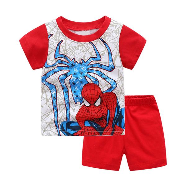 

2020 home summer boys' wear new air conditioning cloth pajamas children's suit, Blue;red