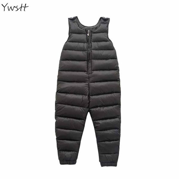 YWSTT Children'S Down Jacket Pants Baby Boys Outside Crotch Strap Winter Girls Kids Trousers Thick Down Vest Windproof 211224