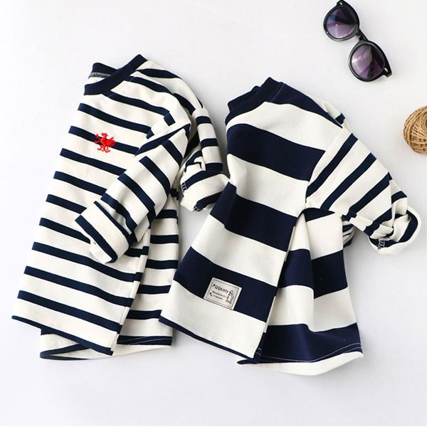 

boys spring hoodies children cotton long sleeve sweatshirt striped casual pullover kids boy clothing fashion o-neck sweatshirts lj200821, Black